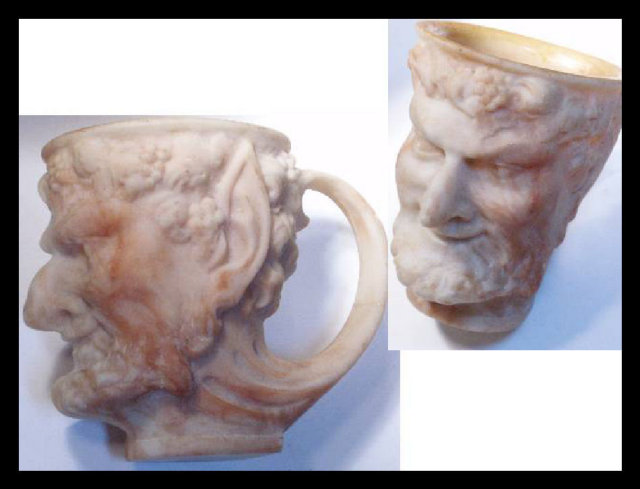 BIZARRE Devil Satyr carved marble Pan Mythical
