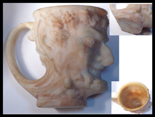 BIZARRE Devil Satyr carved marble Pan Mythical