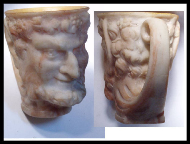 BIZARRE Devil Satyr carved marble Pan Mythical