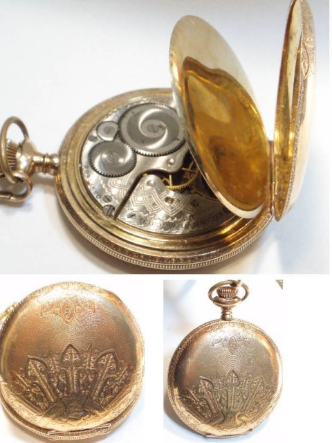 1898 ELGIN 10kt rose gold Pocketwatch & FOb