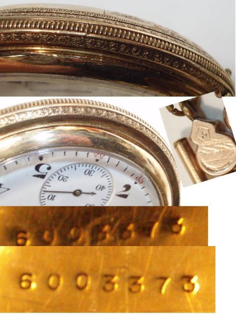 1898 ELGIN 10kt rose gold Pocketwatch & FOb