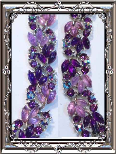 Glitz Vintage Fruit salad SIGNED PURPLE Parure