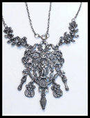 Antique renaissance Necklace Cherub figural chandelier drop necklace