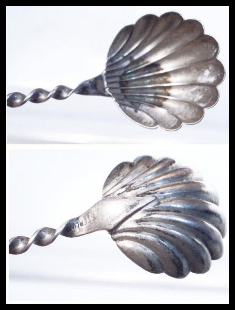 Antique sterling barley twist shell fancy spoon