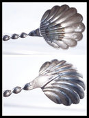 Antique sterling barley twist shell fancy spoon