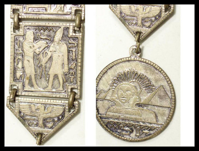 VIntage Grand tour Fob Egyptian Revival enamel watch fob