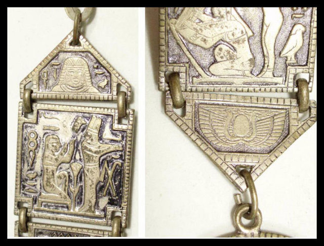 VIntage Grand tour Fob Egyptian Revival enamel watch fob