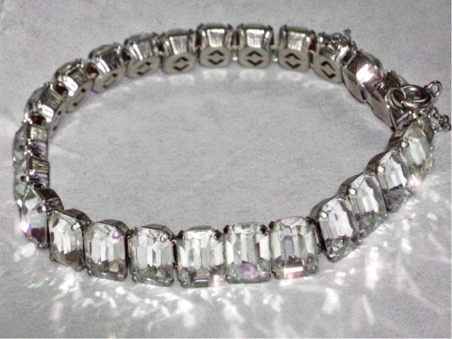 VIntage BRILLIANT DECO 20's hinged bracelet