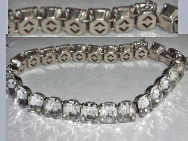 VIntage BRILLIANT DECO 20's hinged bracelet