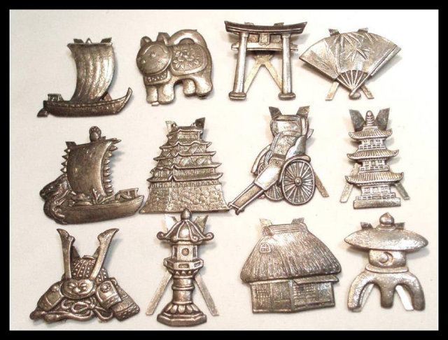 Vintage 12 sterling place card figural Holders