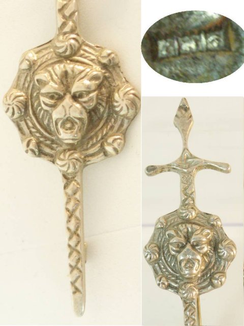 Victorian sterling hallmark LION SIGNED brooch