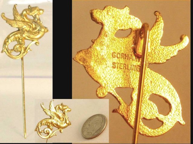 Mythical GORHAM DRAGON SIGNED Stickpin