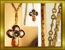 Bizarre Evil Eye victorian agate Cross necklace