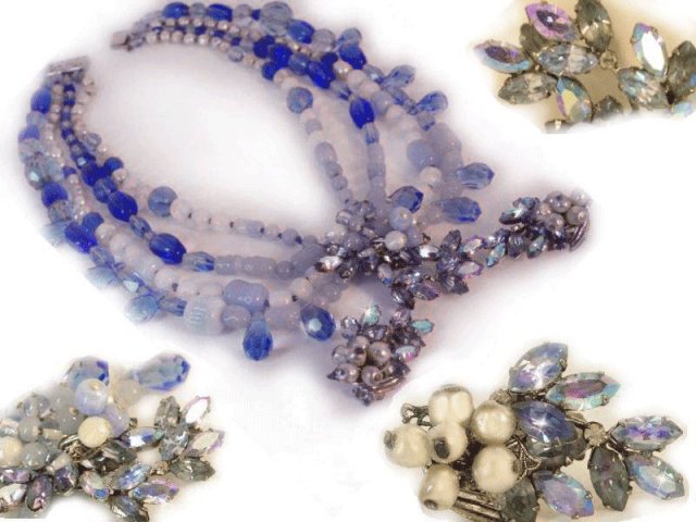Signed baroque ROBERT GLASS necklace & ER