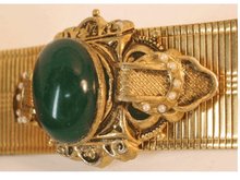 Antique Edwardian Mesh jeweled enamel bracelet