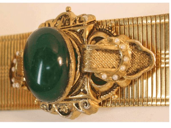 Antique Edwardian Mesh jeweled enamel bracelet