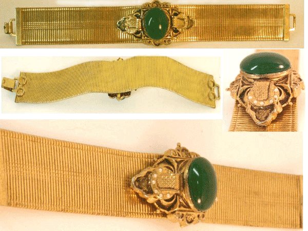 Antique Edwardian Mesh jeweled enamel bracelet