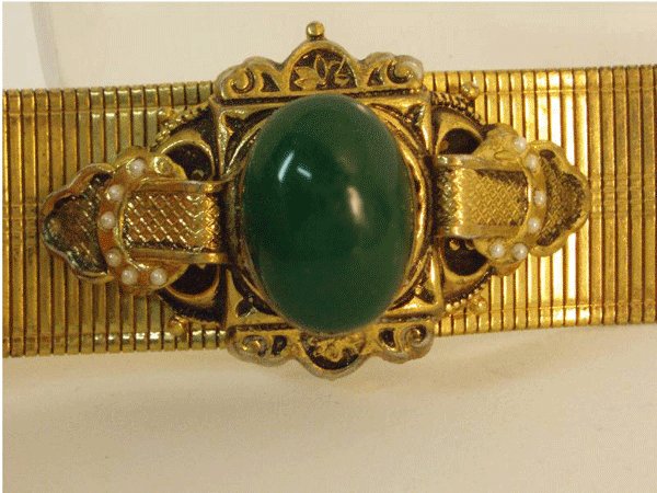Antique Edwardian Mesh jeweled enamel bracelet
