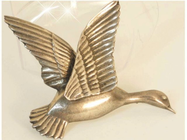 HUGE vintage sterling 32gram BIRD goose BRooch