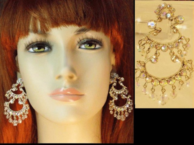 LONG GLITZY DIVA Gypsy chandelier earrings