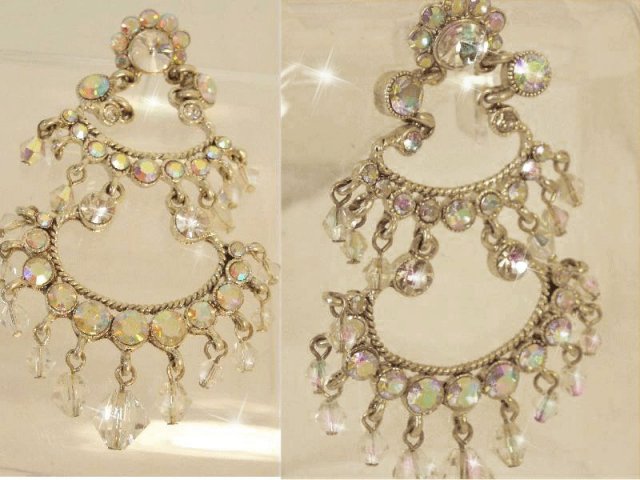LONG GLITZY DIVA Gypsy chandelier earrings