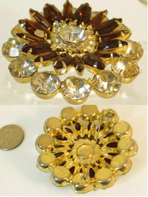 Vintage huge layered UNSIGNED beauty Brooch