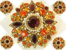 Vintage Signed Florenza extravagant Brooch