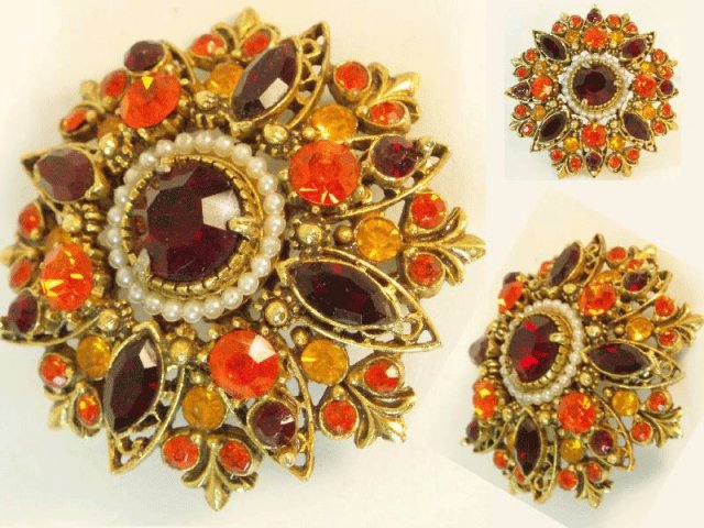 Vintage Signed Florenza extravagant Brooch