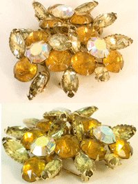 Vintage early Schreiner UNUSUAL design BROOCH