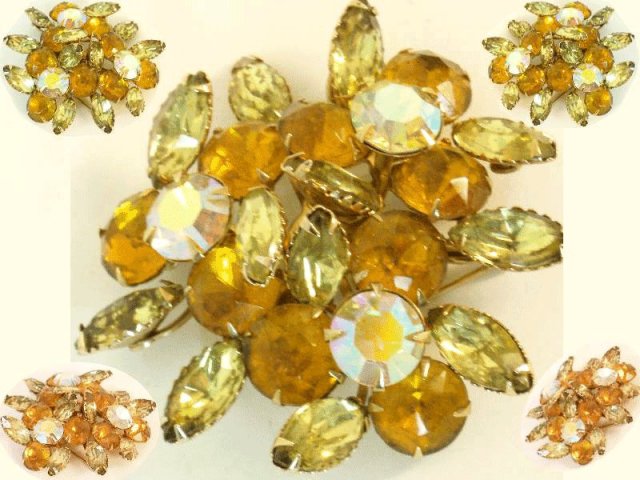 Vintage early Schreiner UNUSUAL design BROOCH