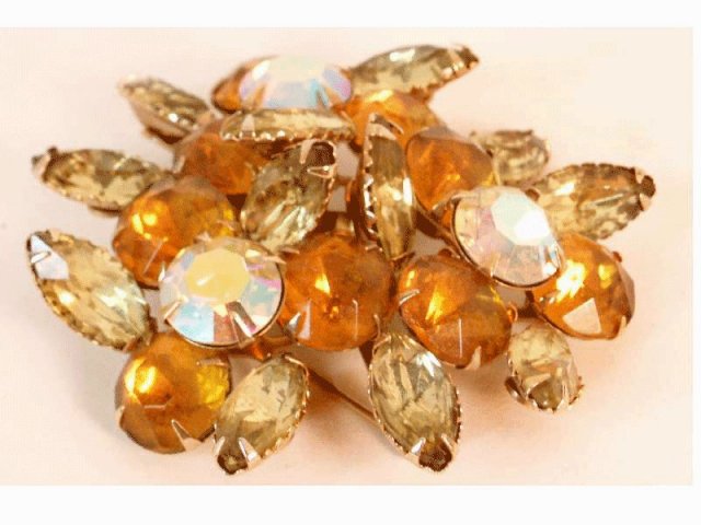 Vintage early Schreiner UNUSUAL design BROOCH