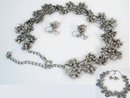 Vintage enamel rhinestone Grapevine necklace ER