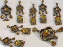 Chandelier glass filigree fancy drop earrings
