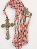 Antique Victorian cased cranberry glass Rosary