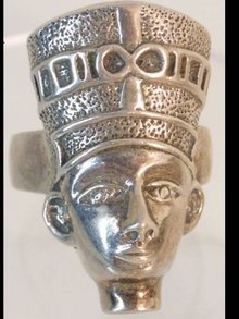 Exotic Egyptian queen head Vintage sterling