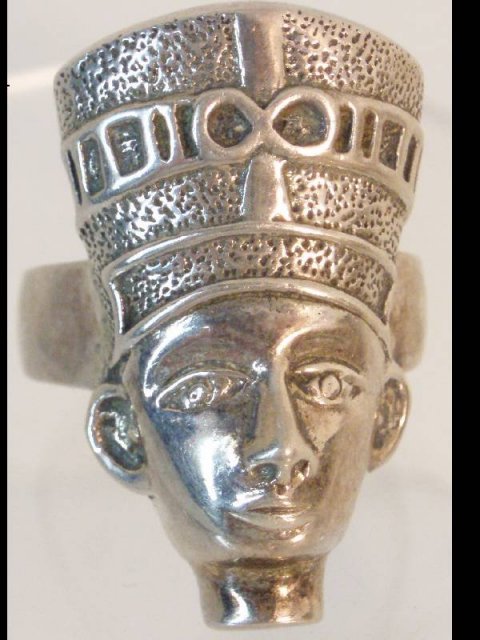 Exotic Egyptian queen head Vintage sterling