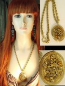 VIntage fancy Edwardian jeweled Locket necklace