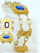 Signed Deco style Rhinestone Glam BRacelet