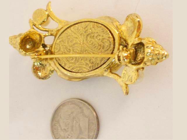Unusual Chinese Fish jelly belly Fiery BROOCH