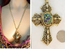 Medieval Gothic Dragons EGG GLass Cross