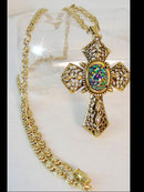 Medieval Gothic Dragons EGG GLass Cross