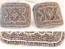 Antique FRENCH Steel cut microbead BUCKLES