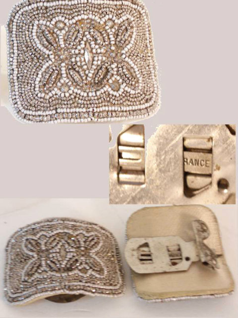 Antique FRENCH Steel cut microbead BUCKLES