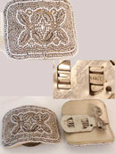 Antique FRENCH Steel cut microbead BUCKLES