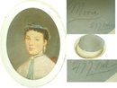 French Victorian oil Girl portrait painting OLD