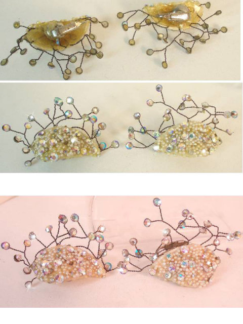 40's SHOWGIRL Vegas Vintage HUGE EARRINGS