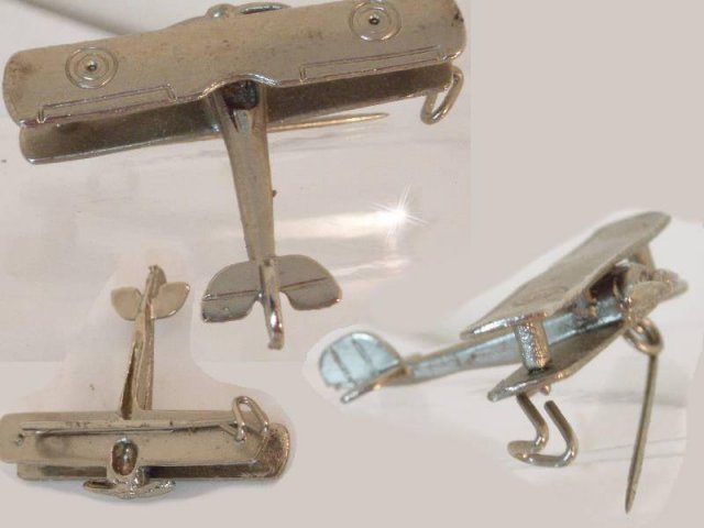 WW11 propeller biplane brooch