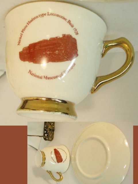 1928 Vintage Nickel plate locomotive demitasse
