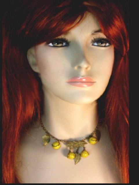 Deco vintage venetian feather glass necklace