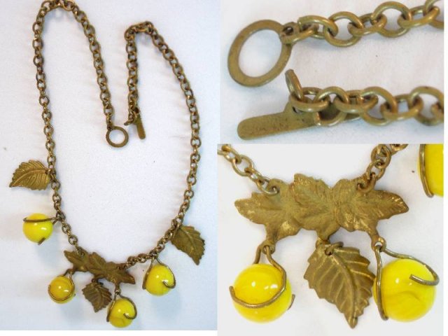 Deco vintage venetian feather glass necklace